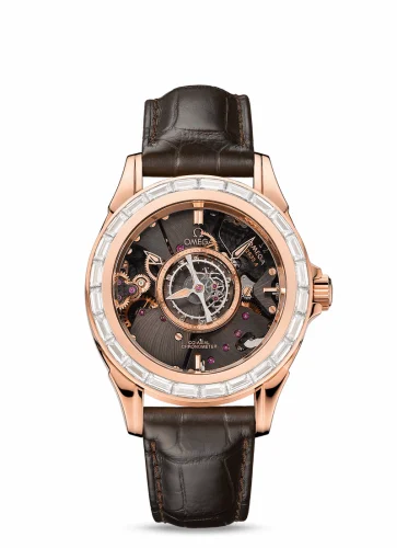 Omega De Ville Tourbillon Co-Axial Red Gold / Baguette / Omega Boutique 513.58.39.21.64.001 (51358392164001)